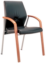 Fauteuil visiteurs pied luge bois