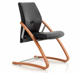 Fauteuil visiteurs pied luge bois